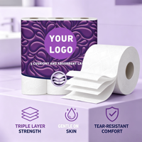 Papier toilette hygiénique personnalisé, sans danger pour les fosses septiques, en pâte de bois vierge, soluble dans l'eau, pour la maison