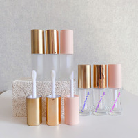 LZ Pack Vente flash Tubes de gloss à lèvres en verre givré avec applicateur, logo personnalisé, 10 ml, gros pinceau, blush, anticernes, gloss à lèvres