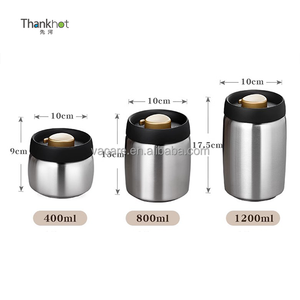 สุญญากาศสแตนเลสสตีลหลายขนาดสำหรับเก็บอาหารรักษาความสดใหม่ประหยัดพื้นที่จัดเก็บห้องครัว - Product Image 1