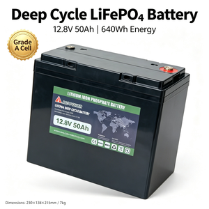 Batería de ciclo profundo A&Spower AL1250 LiFePO4 semisólida 12.8V 50Ah 640Wh con celdas de grado A para almacenamiento de energía - Product Image 2