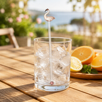 Agitateur de boisson en verre réutilisable personnalisé tige d'agitation de café avec des bâtons de swizzle en verre infusé de cristal écologique