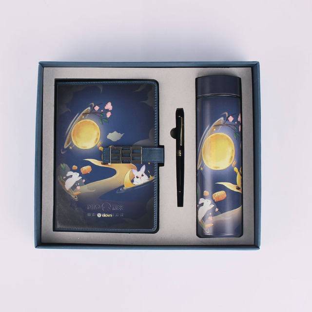 Custom Notebook Pen Temperature Control Smart Cup Set Stainless Steel Insulated Warmer Coffee Smart Tea Mugs Set