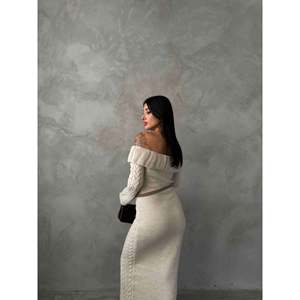 Madanno Collar Knitwear <b>Dress</b> 1515 - Beige - Product Image 4