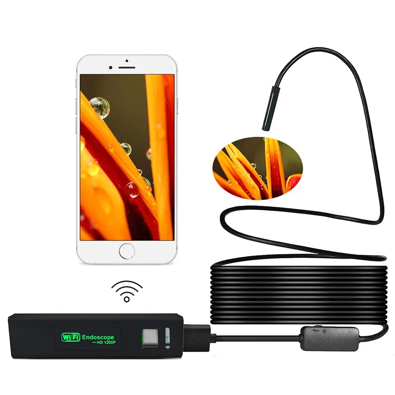 2021 New F150 mini ios android WiFi endoscope 3.5m cable pipe inspection camera 1200P wireless handheld industrial borescope