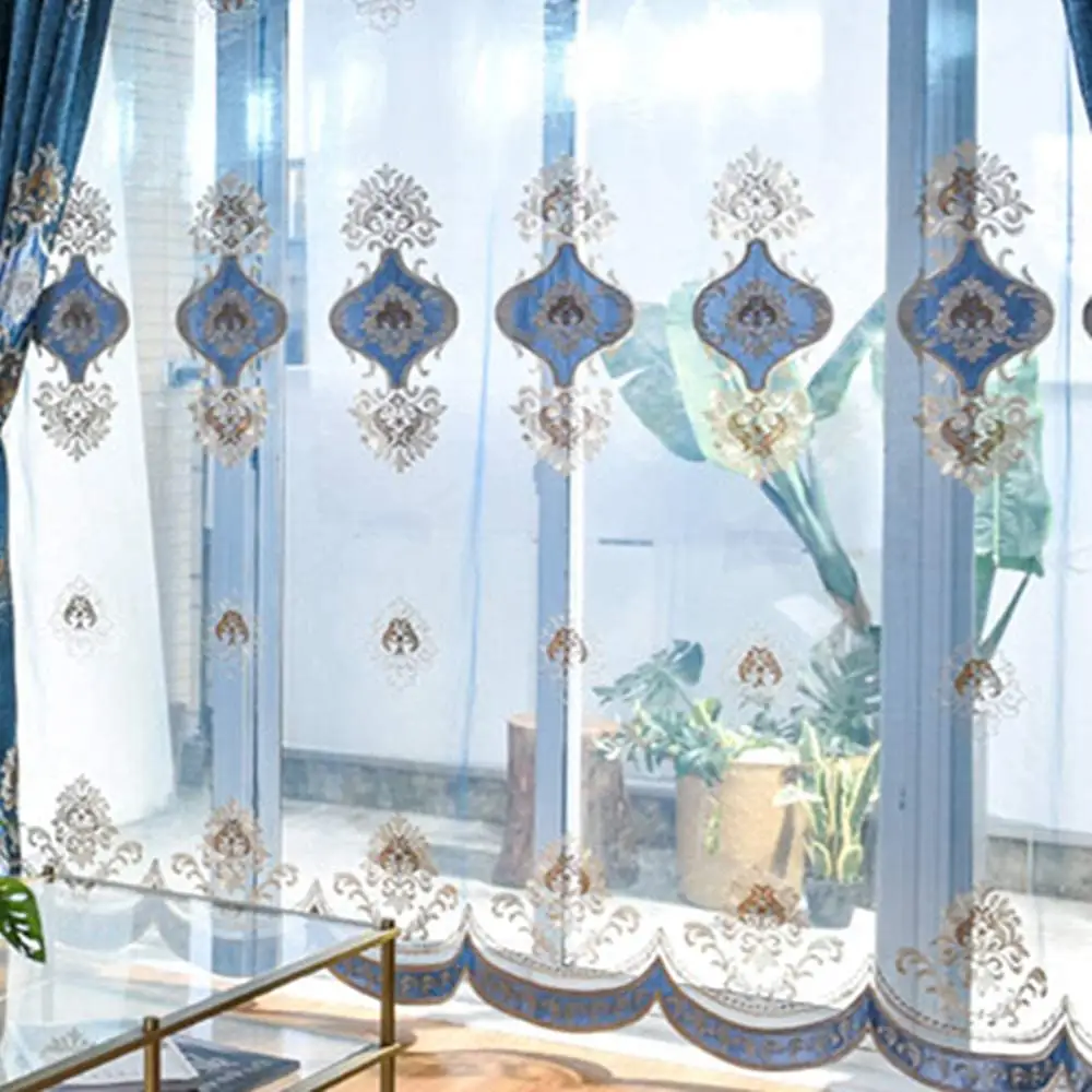 सरासर कढ़ाई पर्दे के कपड़े निर्माता तुर्की कपड़े खिड़की के पर्दे के लिए