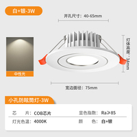Downlight LED Encastrable 40-65mm, Corps PC, RGBW, Angle de Faisceau 120 Degrés, IP, CRI 90, Dimmable, Éclairage Domestique Moderne
