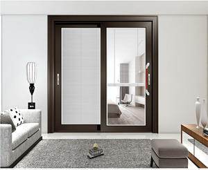 <span class=keywords><strong>Porte</strong></span> coulissante personnalisée robuste avec cadre en alliage d'aluminium Véranda Patio Portes ouvertes coulissantes en verre émaillé - Product Image 6