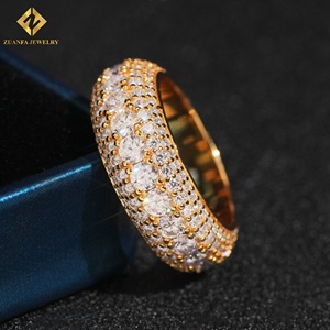 Nhà Máy vvs moissanite Vòng Kim Cương Vòng cắt 7.32ct 925 Bạc hip hop đồ trang sức mạ vàng phát ra tia lửa Nhẫn vượt qua Kim Cương Tester - Product Image 1