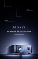 Projecteur portable LCD Android 9 8K Ultra HD 2026 avec batterie intégrée (2-3 heures), 2500 lumens, haut-parleurs intégrés, 8 Go