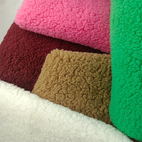 Vente en gros tissu d'hiver couleur unie Super doux chaud fausse fourrure tissu polaire Sherpa