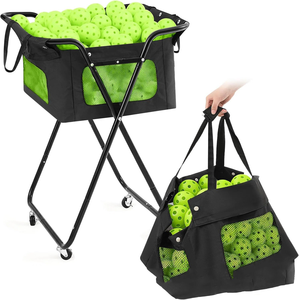 Voiture d'entraînement portable et durable TuoLian à 4 roues pour le tennis et le pickleball, capacité de 140 balles de pickleball ou 175 balles de tennis pour l'entraînement et les enfants - Product Image 5