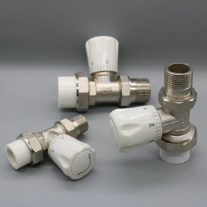 Brass <b>Thermostatic</b> Valve 1/2 In Manual <b>Control</b> For Radiator Heating System Angle Type Water Media - Product Image 1