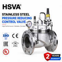Vanne de régulation de pression à diaphragme à bride en acier inoxydable 304 HSVA, OEM, pour applications acides et hydrauliques, marque Nanhu, AC 220V, taille de port 4