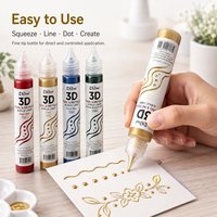 리사 3D 펄레센트 아크릴 페인트 마커 30ml 아티스트 드로잉 라이너 펜 무독성 캔버스, 패브릭, 나무, 세라믹, 유리, 석재용