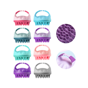 A0472 Appareil de massage du cuir chevelu portable en silicone, brosse de douche manuelle pour cheveux, peigne pour shampoing et soin des cheveux sous la douche - Product Image 1