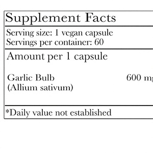 Capsules d'ail OEM/ODM, puissance extra forte, 60 capsules végétaliennes pour le soutien immunitaire et cardiaque - Product Image 2