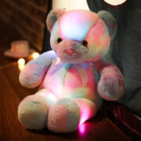 Ours en peluche lumineux LED coloré, poupée personnalisée, adorable jouet en peluche pour cadeau de Saint-Valentin
