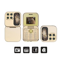 Teléfono Móvil Plegable I17 Pro 2G, Doble SIM, Económico, Tipo Concha, Radio FM, Reproductor de Música y Video, Mini Teléfono Celular Básico de Bolsillo