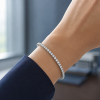 Bracelet tennis 3 carats à quatre griffes, diamant de laboratoire taille ronde 2 mm, or massif 10K 14K 18K, 6,5 pouces, bijoux fins personnalisés en gros