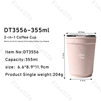 Gobelet isotherme en acier inoxydable à double usage de 355 ml, compatible avec les gobelets jetables pour boissons glacées, couvercle rabattable anti-fuite, logo personnalisé au laser, petite série