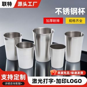 Verre à eau en acier inoxydable à bord droit, grande capacité, vaisselle portable pour usage extérieur - Product Image 2