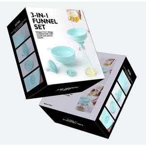 Juego de 3 embudos de plástico para cocina, con boca ancha y estrecha, para verter aceite, vino y mermelada, con colador, para cocinar en casa - Product Image 1