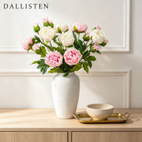 Fleurs de pivoine artificielles élégantes au toucher réel, 2 têtes - Arrangement floral réaliste, décoration de mariage à domicile, fleurs artificielles