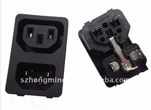 HM HM-AC-104 <span class=keywords><strong>Prise</strong></span> et fiche industrielles C13 C14 15A 250VAC avec fusible 15A Norme américaine 2 prises AC - Product Image 5