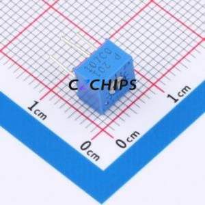 Résistance/potentiomètre réglable 3362P-1-201LF, composant traversant (THT)-3P, 7x6,6 mm, résistance 200 ohms, 10 %, 500 mW, 100 ppm/ ℃ - Product Image 1