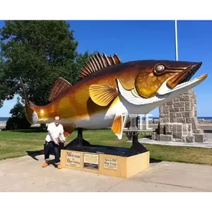 Hot Sale Resin Animal Statue Fiberglass Fish Sculpture