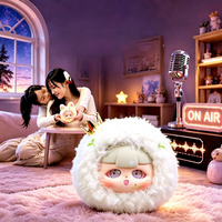 Robot AI Pendamping Dual-core Soul MoMo, Mainan Boneka Plush Poliester Interaktif Bertenaga AI, Hadiah Ulang Tahun Anak, Pendamping Meja