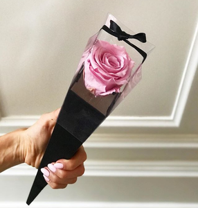 New design folded PVC single paper flower wrapper box cone shaped flower bouquet paper wrapper wrapping box