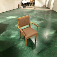 Chaises rembourrées en tissu haute densité, imitation bois, avec accoudoirs, pour hôtel, banquet, salle de conférence