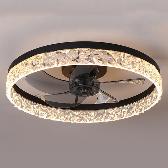 20 Inch Low Profile Bedroom Ceiling Fan Modern Smart Reversible Ceiling Fan With Light and Remote Control