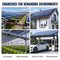 Câble CC photovoltaïque en cuivre étamé 1000V 1500V 4 6 10 16mm² pour panneaux solaires, systèmes photovoltaïques et projets d'énergies renouvelables