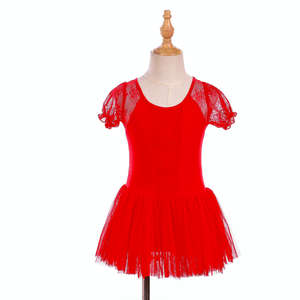 2024 New Arrivals Hot Sales Girls Lace Praise <strong>Dance</strong> <strong>Dress</strong> With Flower <strong>Pattern</strong>