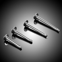 Lot de 100 pièces de tiges de labret en acier avec tête filetée 16G 14G, uniquement pour piercing des lèvres, clous d'oreille et bijoux corporels