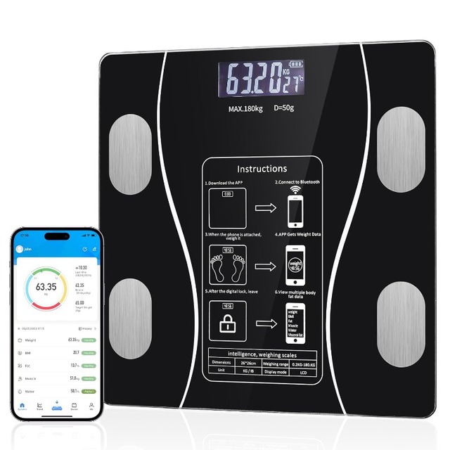 Body Fat Scale LED Digital Display APP Smart Weight Scale  Body Composition Analyzer Test Scale Body Fat Scale