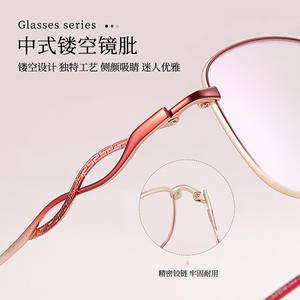 Nuevas Monturas de Gafas Ovaladas de Aleación para Mujer 50083, Montura Completa, Lentes de Resina Anti-UV, Origen Danyang - Product Image 3