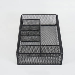 आधुनिक काले धातु के तार जाल डेस्क आयोजक कार्यालय पेन और डेस्कटॉप वस्तुओं के लिए - Product Image 2
