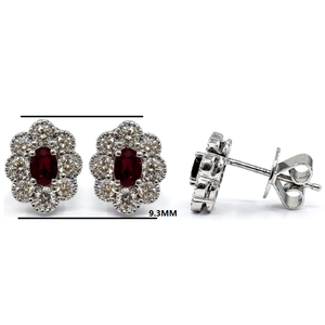 Forever Dianna Design 18k Solid White Gold Classic Natural Ruby Stud Earrings for Wedding Party Gift - Product Image 3