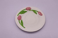 Plat à dîner en porcelaine personnalisé plat peu profond rond en céramique Dessert citron et tulipe gaufrage ensemble d'assiettes design en vrac pour la cuisine