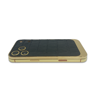 Coque de téléphone de luxe pour iPhone 17 Pro Max avec logo OEM, en cuir de crocodile véritable de qualité supérieure, plaqué or électrolytique