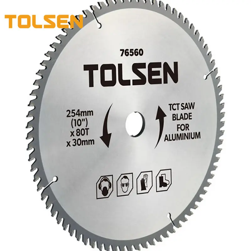 TOLSEN 76540อุตสาหกรรม Tct ใบเลื่อยตัดไม้กลมขนาดเล็กสำหรับอลูมิเนียม