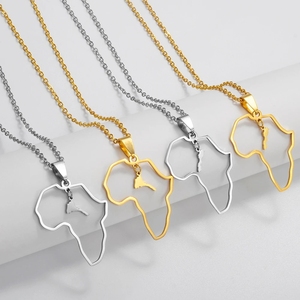 Collane con ciondolo mappa <span class=keywords><strong>marocco</strong></span> ed Eritrea gioielli in acciaio inossidabile - Product Image 5
