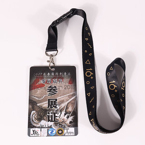 Thăng hoa in logo tùy chỉnh dây buộc màu đen với phù hợp với thẻ PVC Hot Bán cho triển lãm thương mại hiển thị - Product Image 5