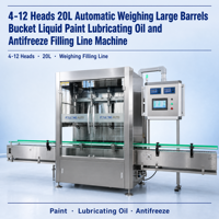 Machine de remplissage automatique 4-12 têtes 20L pour seaux et fûts de grande capacité, pour peinture liquide, huile lubrifiante et antigel