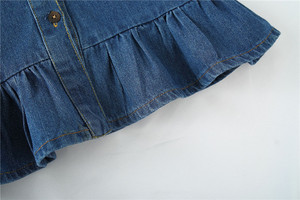 Kids Clothing Denim Long Sleeve Balochi Dress Designs Frocks Photos Made in India Party Imported China - Product Image 2