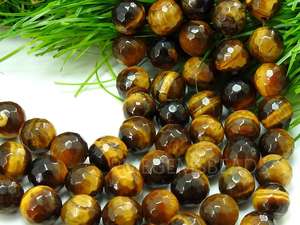 Cuentas de Cristal Facetadas de Ojo de Tigre Hechas a Mano, Esfera de 8mm, Color Marrón, para Fabricación de Joyería, Certificadas por Terceros, 14 Pulgadas, Tamaño del Orificio - Product Image 3