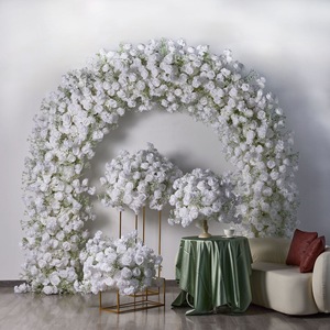 Arco de Flores para Boda, Arco de Flores de Seda de Color Claro, Arco de Rosas Blancas, Decoración para Eventos - Product Image 2